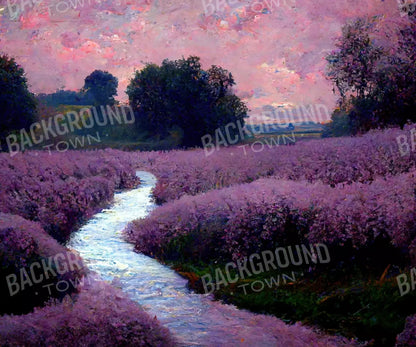 Lilac Field 5X42 Fleece ( 60 X 50 Inch ) Backdrop