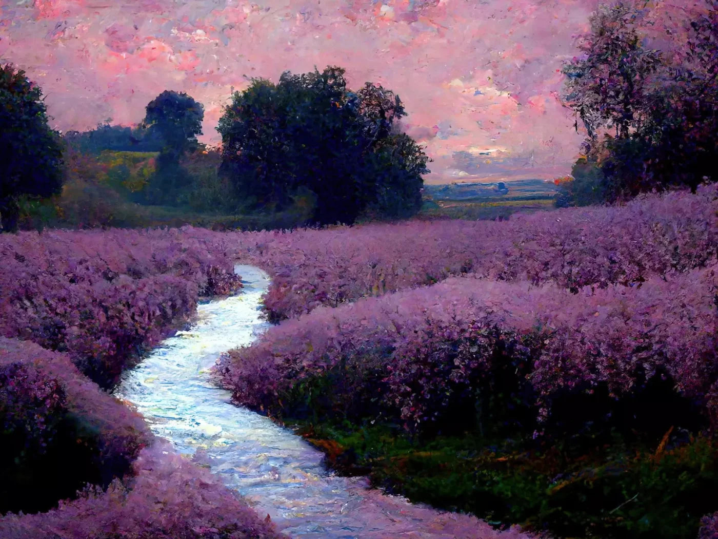 Lilac Field 7X5 Ultracloth ( 84 X 60 Inch ) Backdrop
