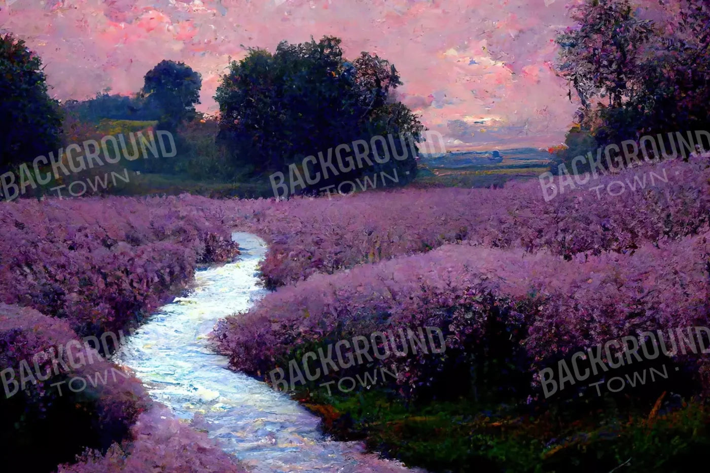 Lilac Field 8X5 Ultracloth ( 96 X 60 Inch ) Backdrop