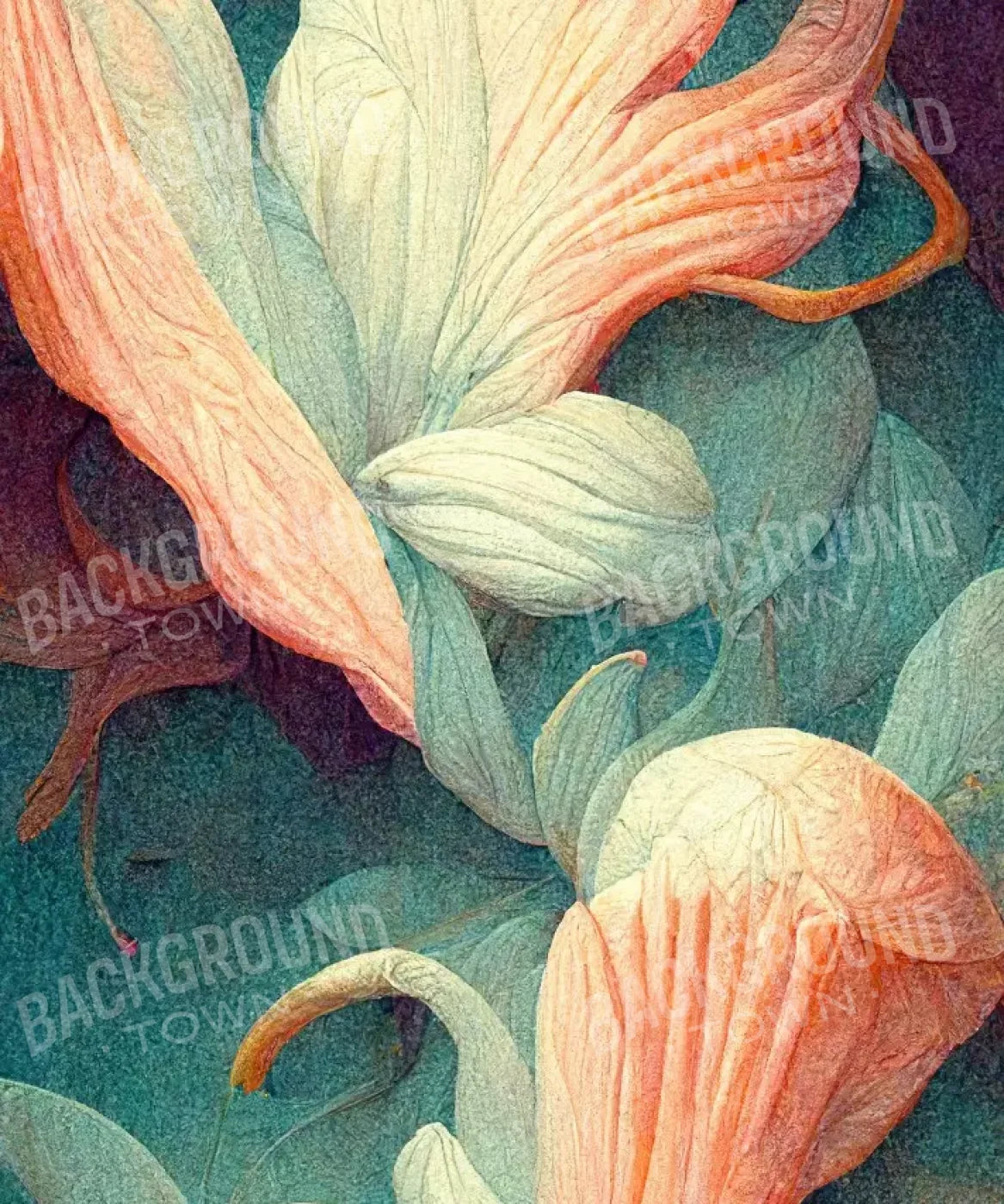 Green Floral Backdrop for Photography