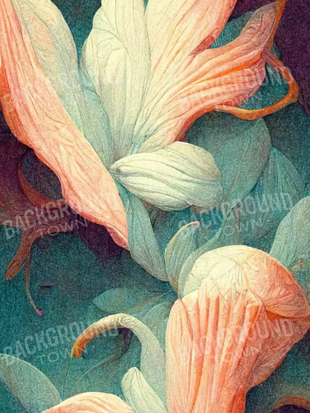 Lily Flowers 1 5X68 Fleece ( 60 X 80 Inch ) Backdrop