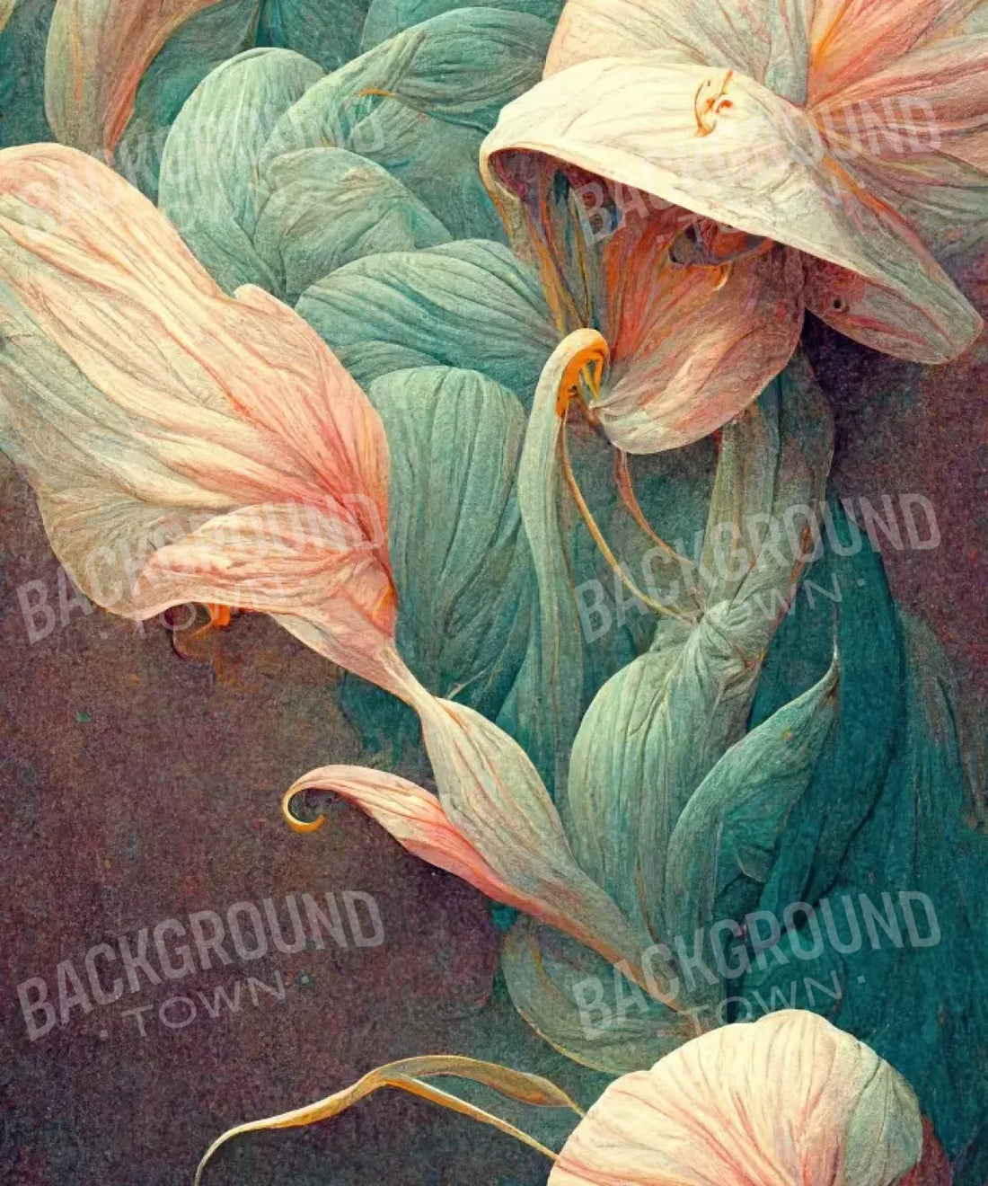 Brown Floral Backdrop for Photography