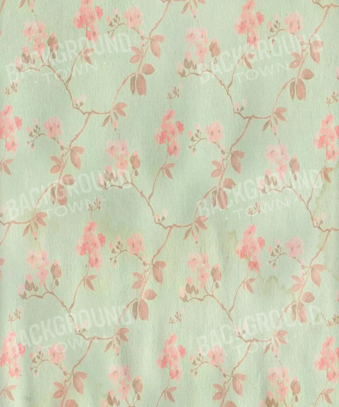 Green Floral Backdrop for Photography