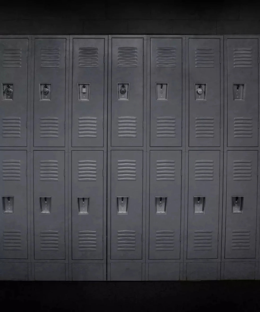 Dark Gray Sports Locker Room Backdrop for Photography