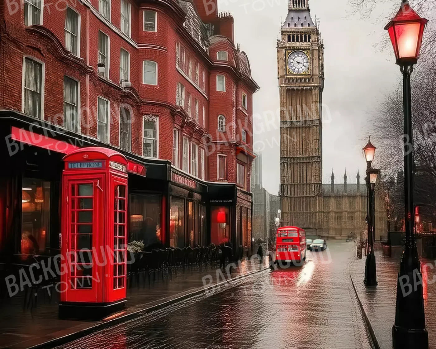 London Street 10’x8’ Fleece (120 x 96 inch) Backdrop