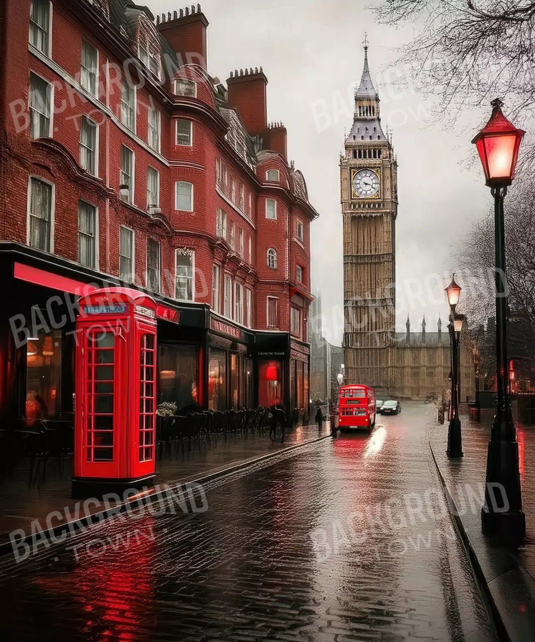 Gray and Red Urban Backdrop for Photography