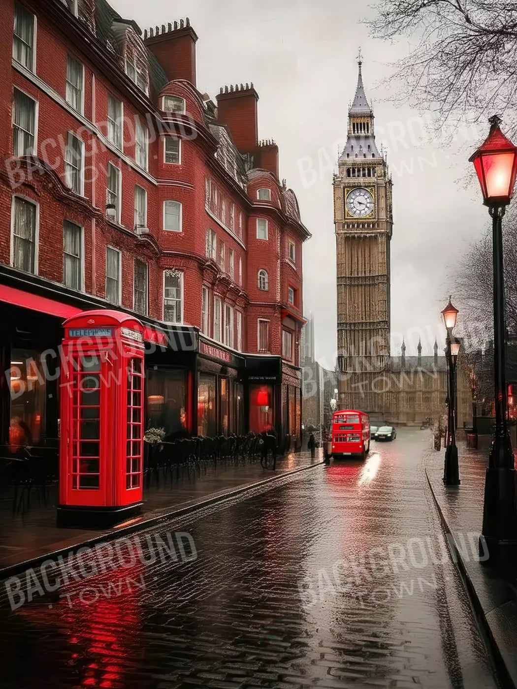 London Street 5’x6’8 Fleece (60 x 80 inch) Backdrop