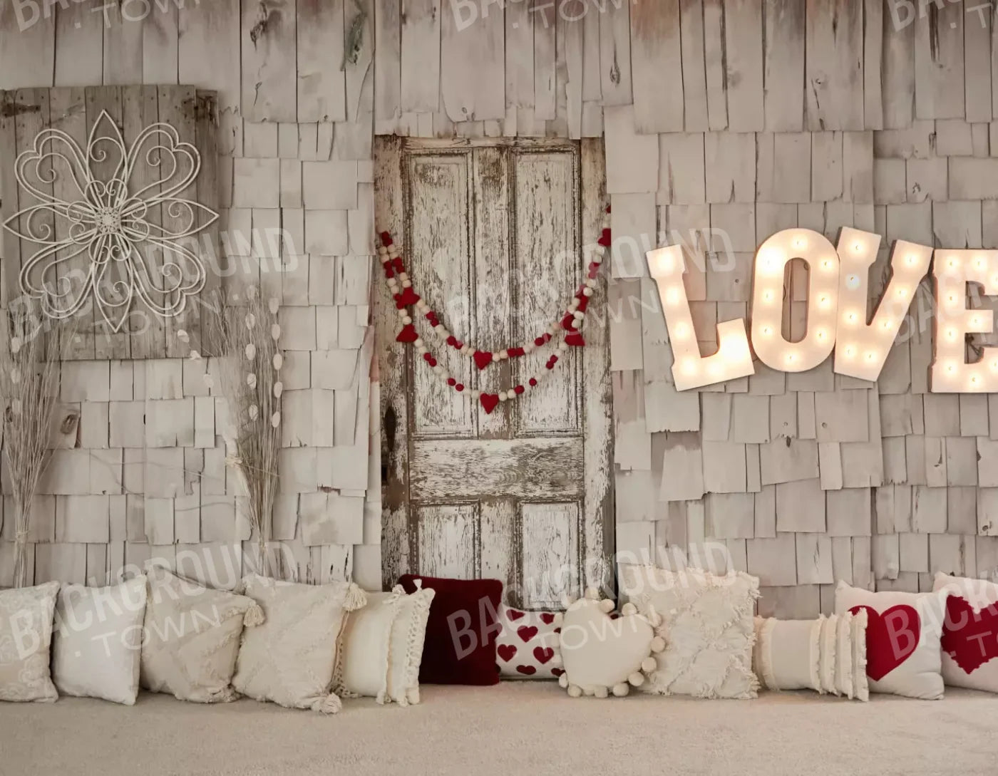 Love Is In The Air 8X6 Fleece ( 96 X 72 Inch ) Backdrop