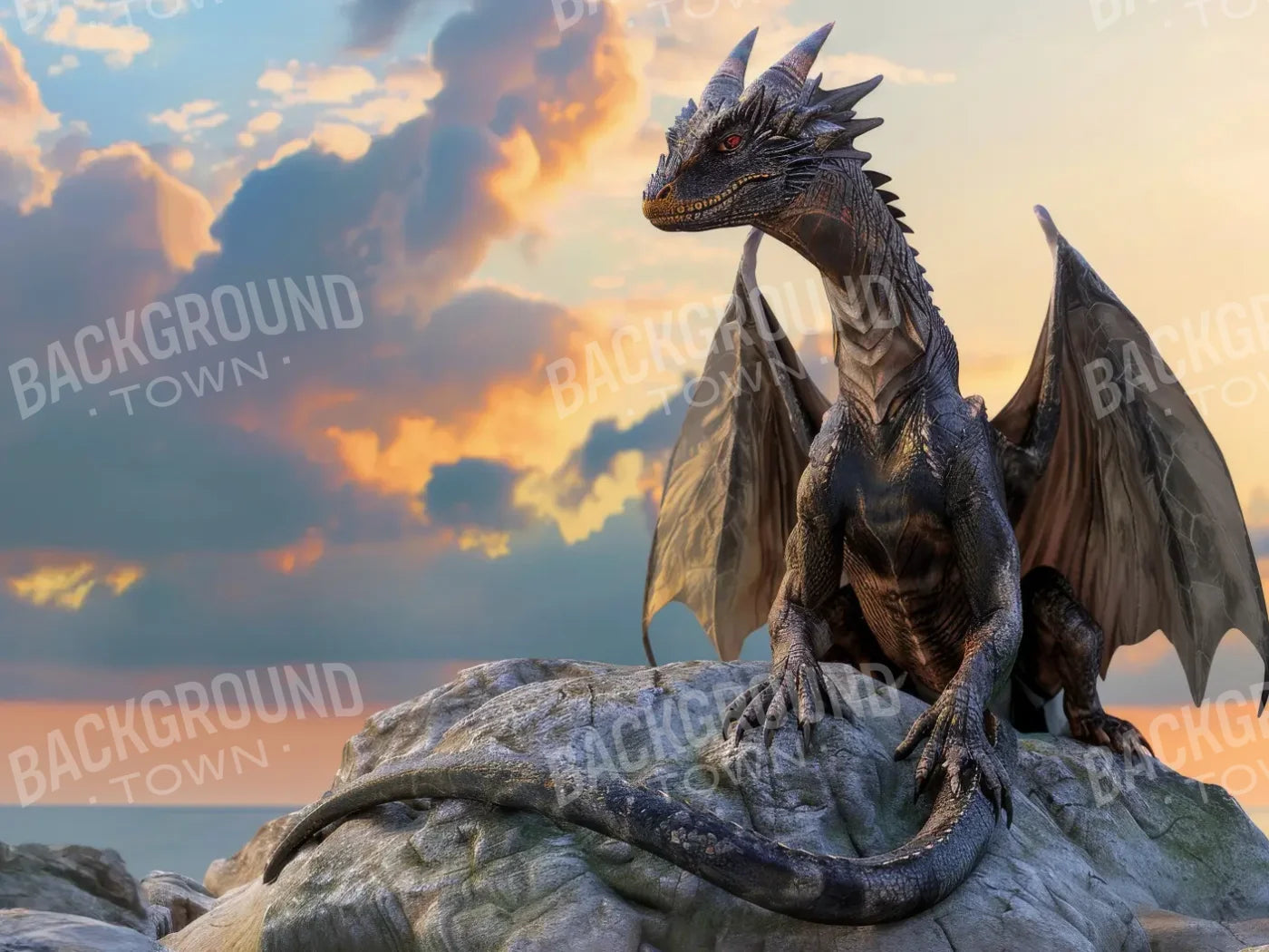 Magestic Dragon 8’x6’ Fleece (96 x 72 inch) Backdrop