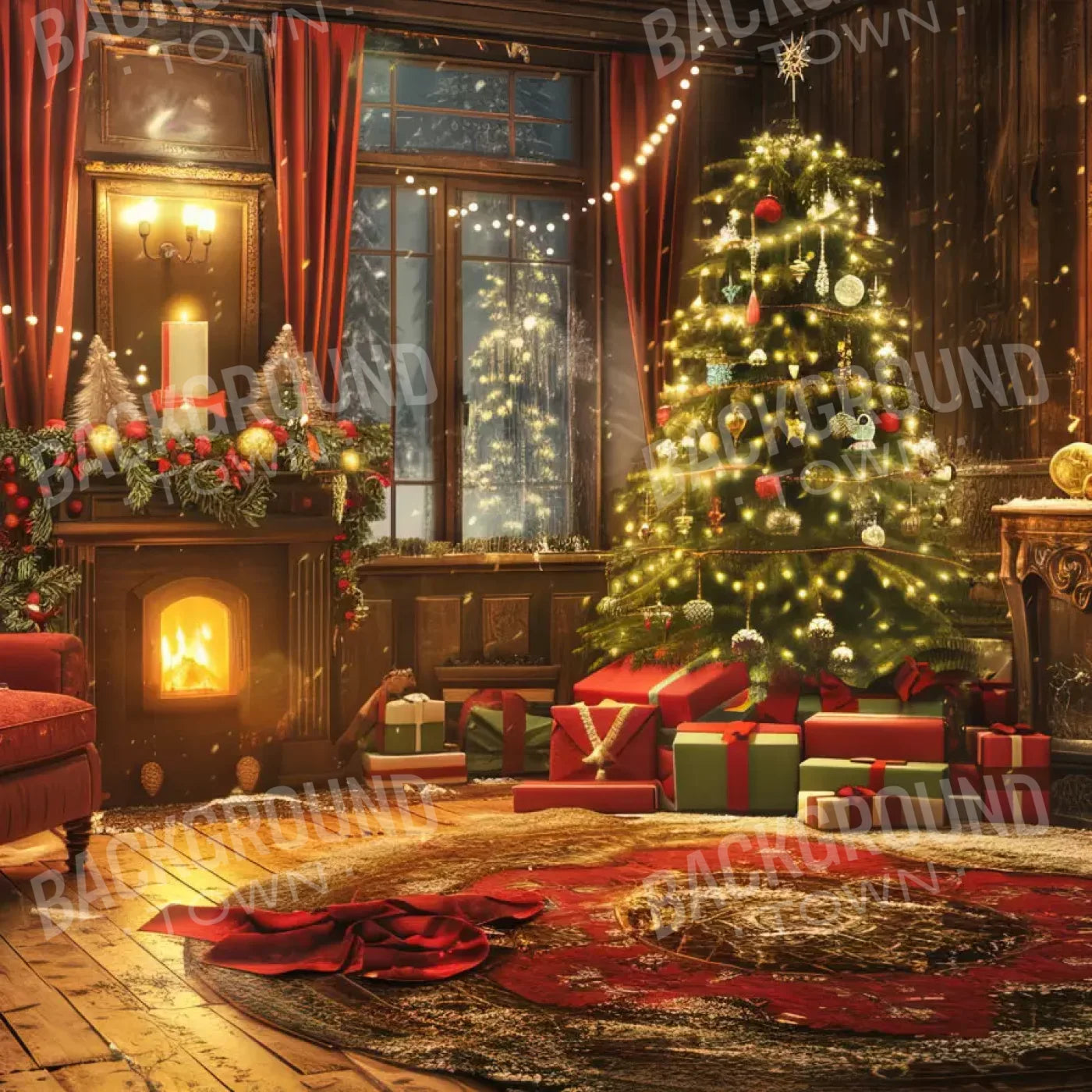 Magic Christmas Living 10’X10’ Ultracloth (120 X Inch) Backdrop