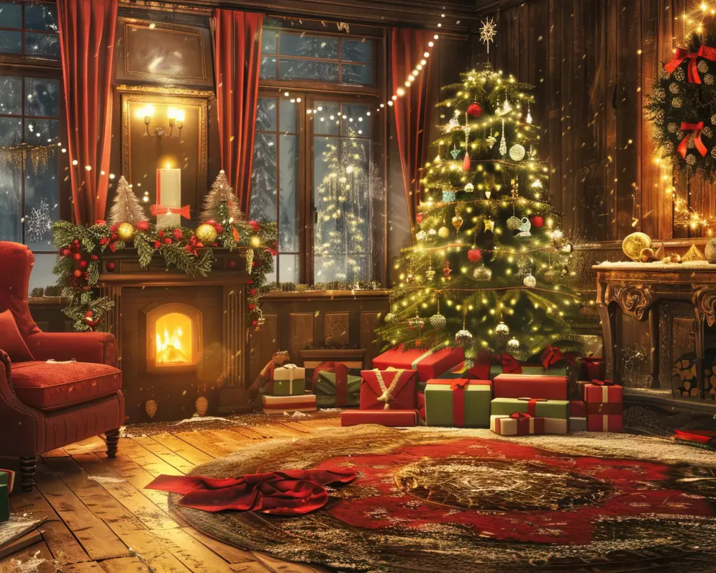 Magic Christmas Living 10’X8’ Fleece (120 X 96 Inch) Backdrop