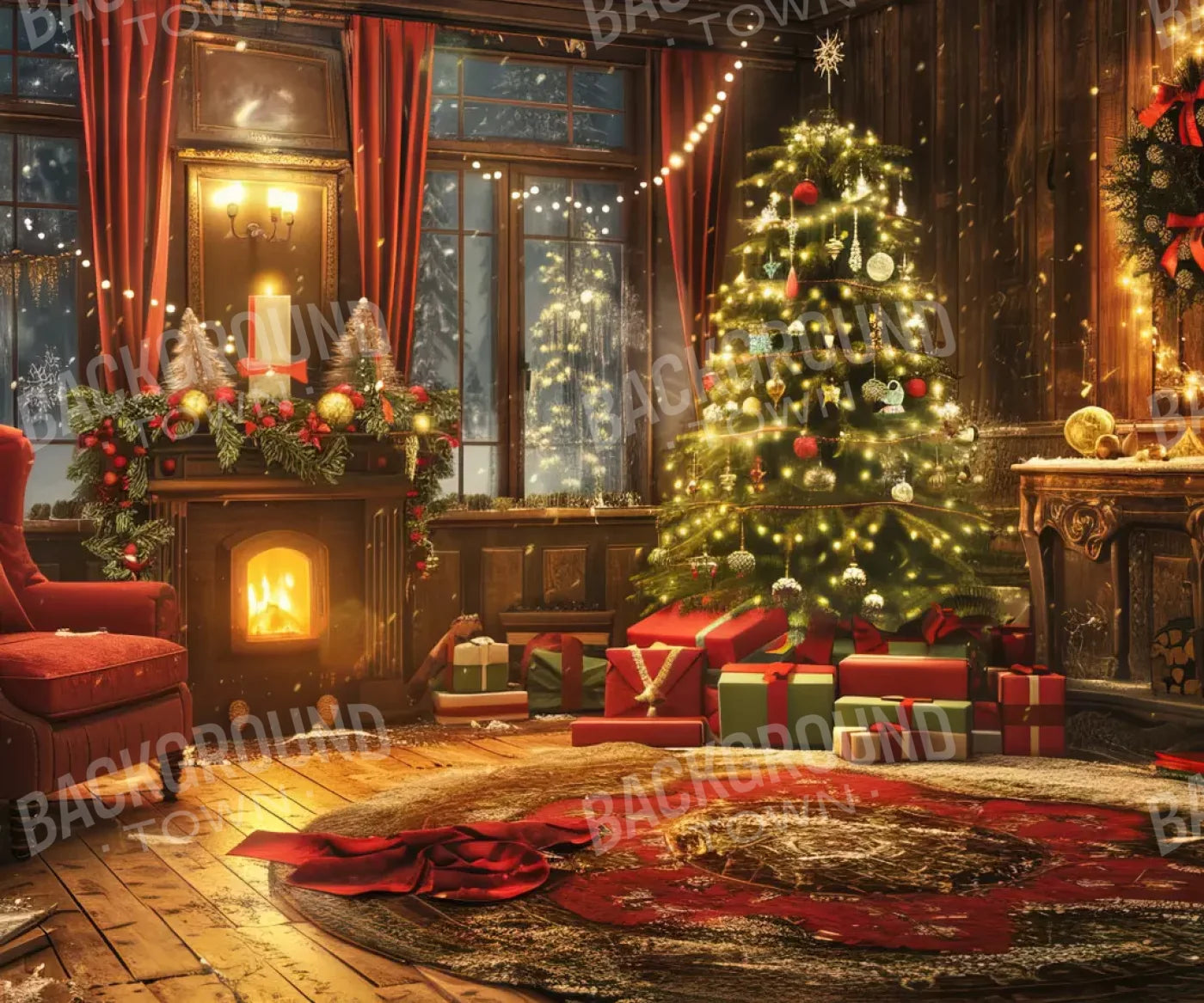 Magic Christmas Living 12’X10’ Ultracloth (144 X 120 Inch) Backdrop