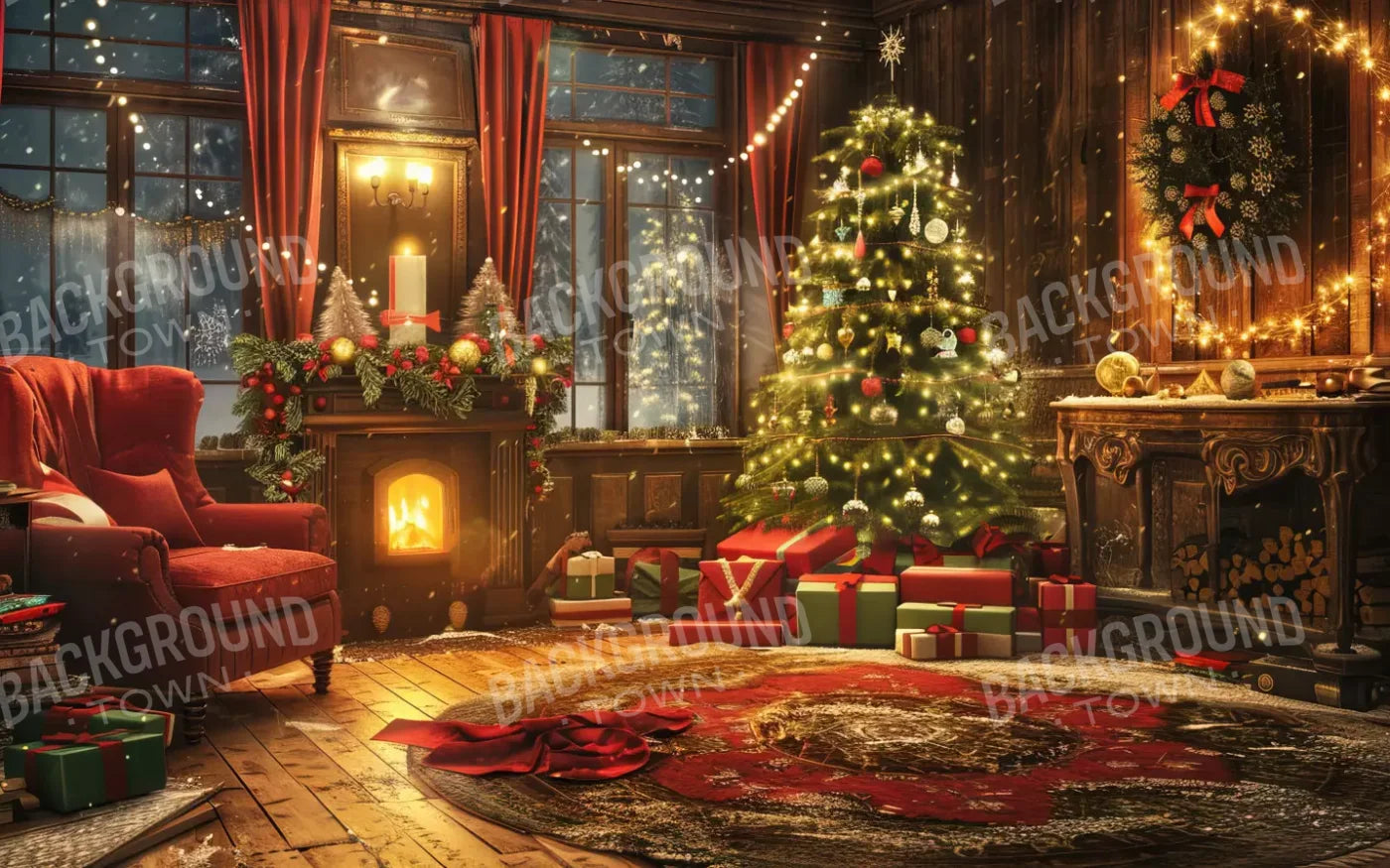 Magic Christmas Living 16’X10’ Ultracloth (192 X 120 Inch) Backdrop