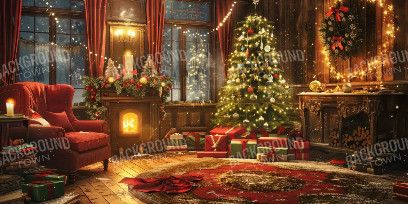 Magic Christmas Living 16’X8’ Ultracloth (192 X 96 Inch) Backdrop