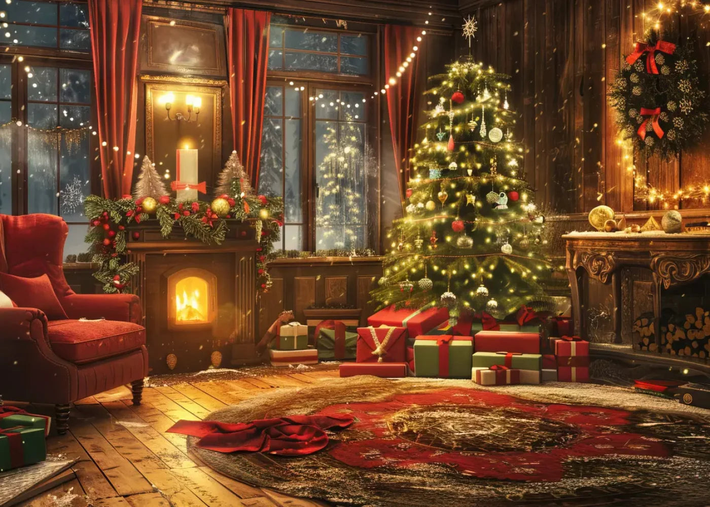 Magic Christmas Living 7’X5’ Ultracloth (84 X 60 Inch) Backdrop
