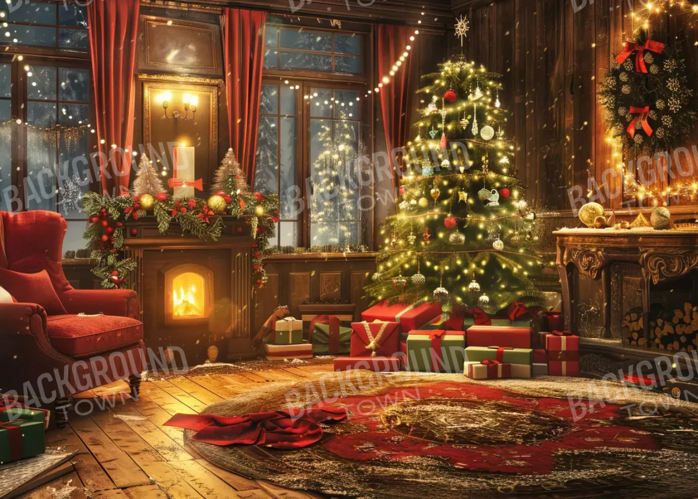 Magic Christmas Living 7’X5’ Ultracloth (84 X 60 Inch) Backdrop