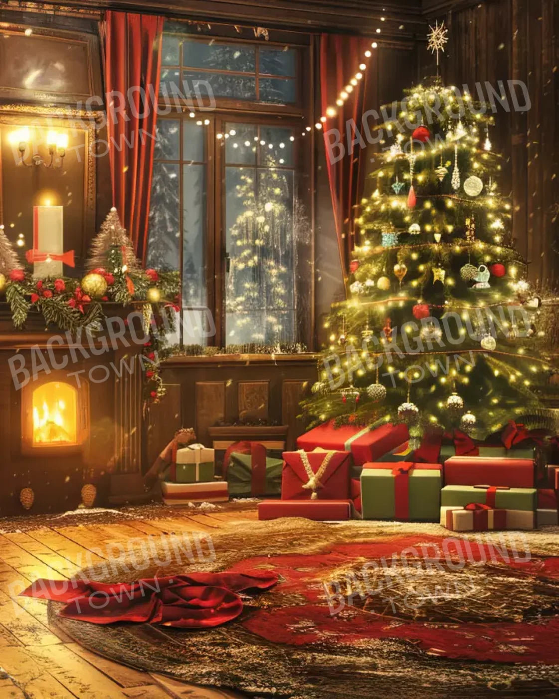 Magic Christmas Living 8’X10’ Fleece (96 X 120 Inch) Backdrop