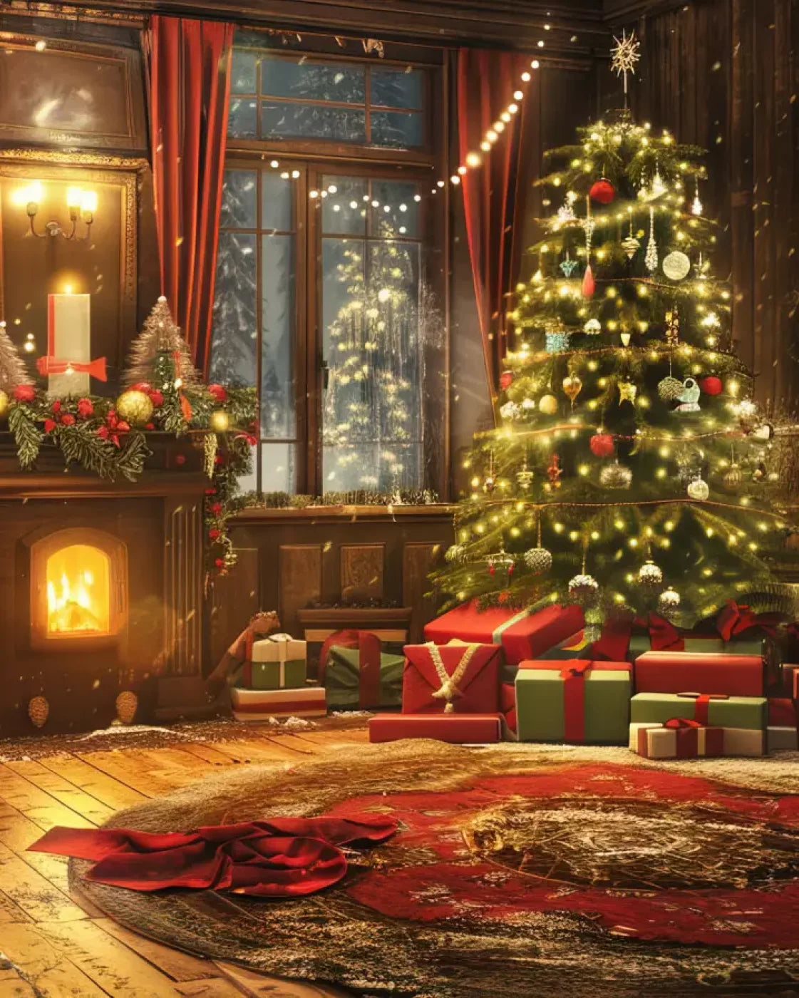 Magic Christmas Living 8’X10’ Fleece (96 X 120 Inch) Backdrop