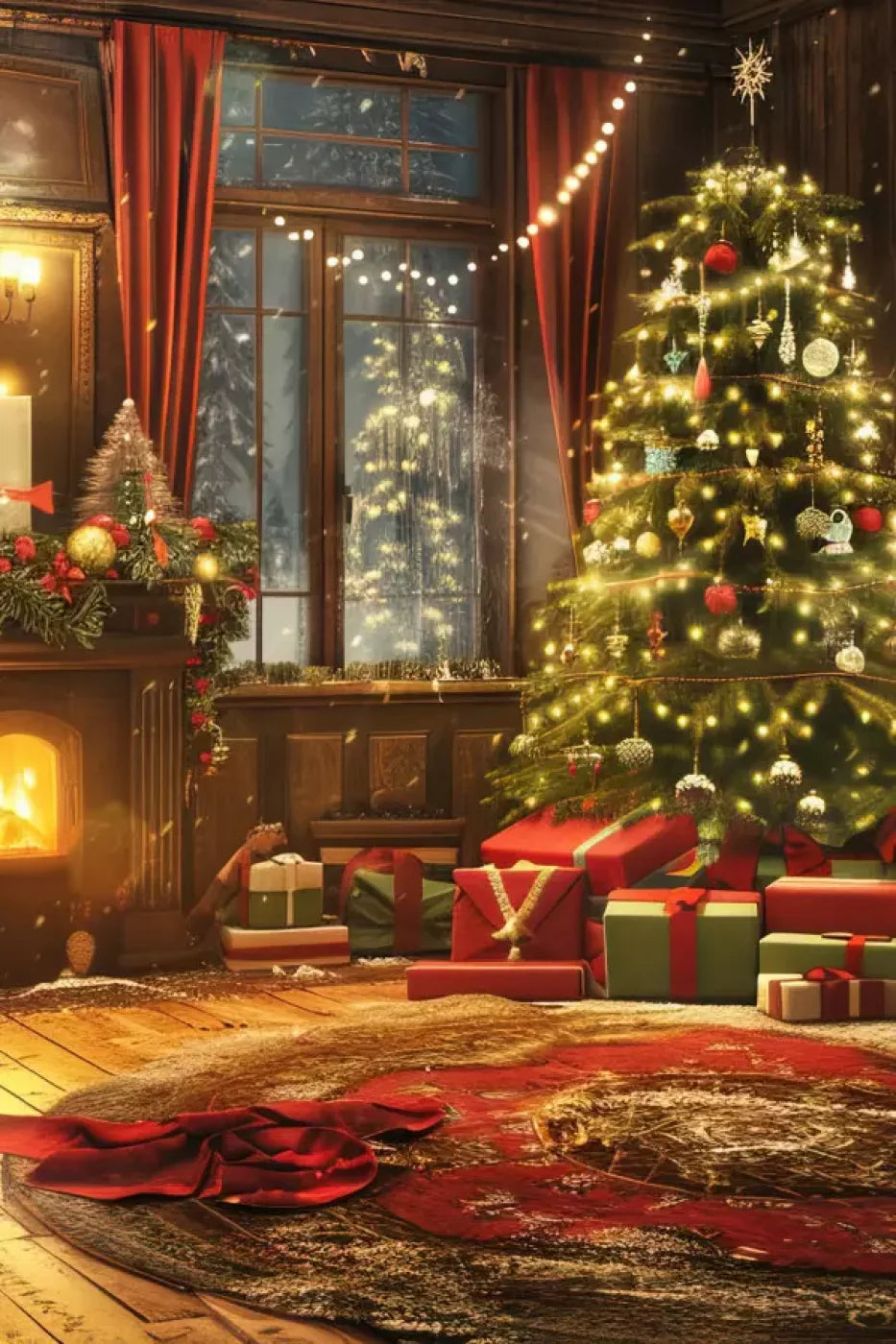 Magic Christmas Living 8’X12’ Ultracloth (96 X 144 Inch) Backdrop