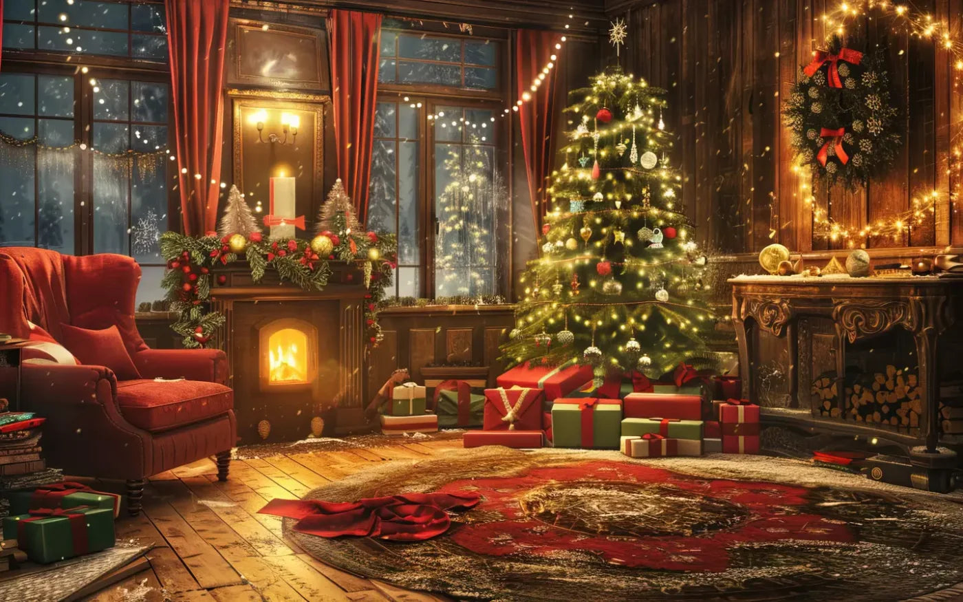 Magic Christmas Living 8’X5’ Ultracloth (96 X 60 Inch) Backdrop