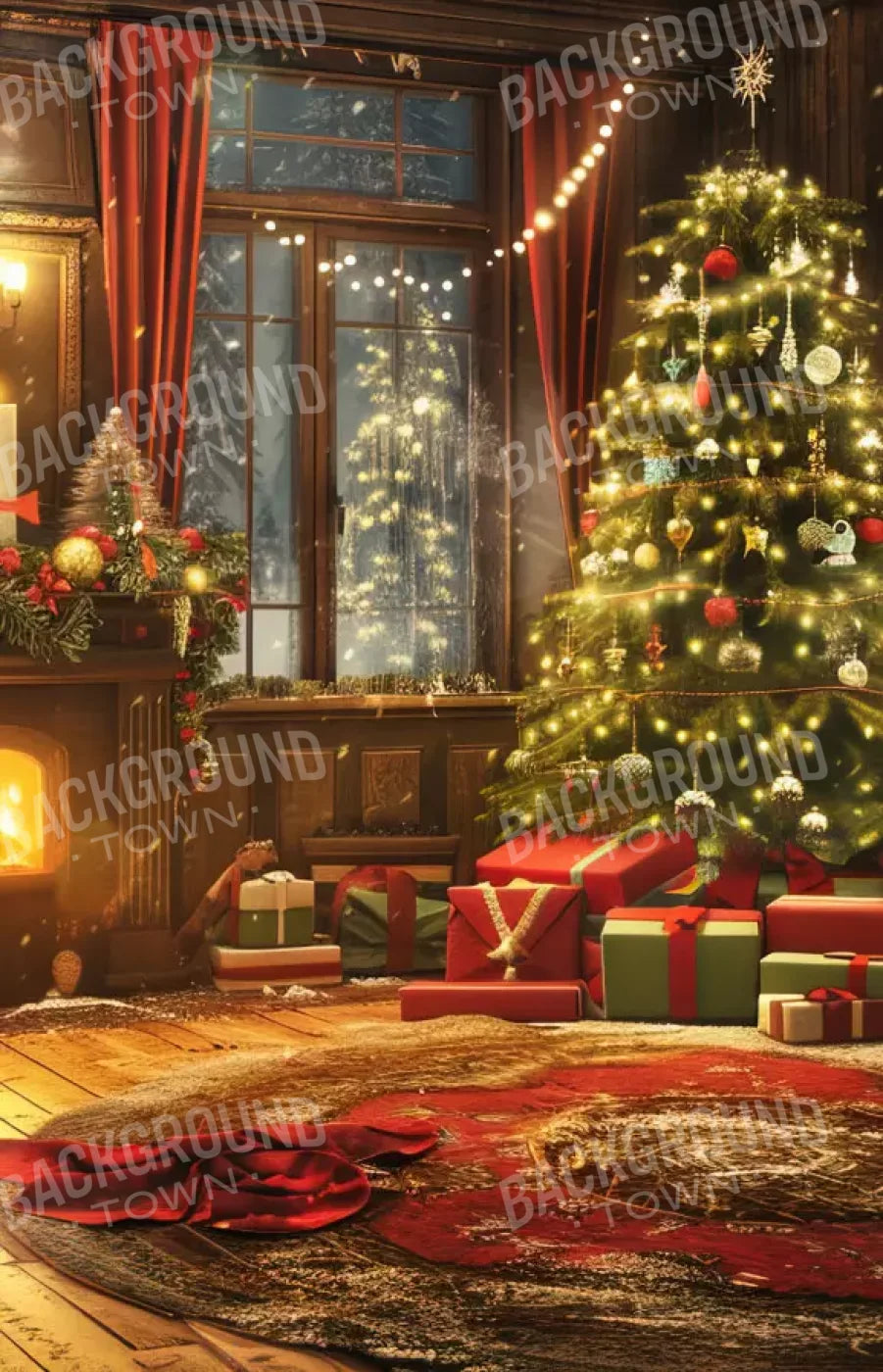 Magic Christmas Living 9’X14’ Ultracloth (108 X 168 Inch) Backdrop