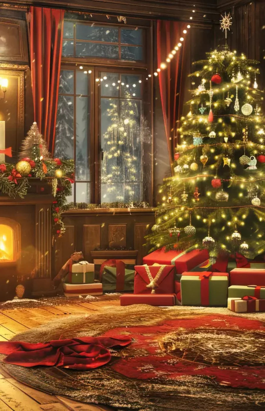 Magic Christmas Living 9’X14’ Ultracloth (108 X 168 Inch) Backdrop