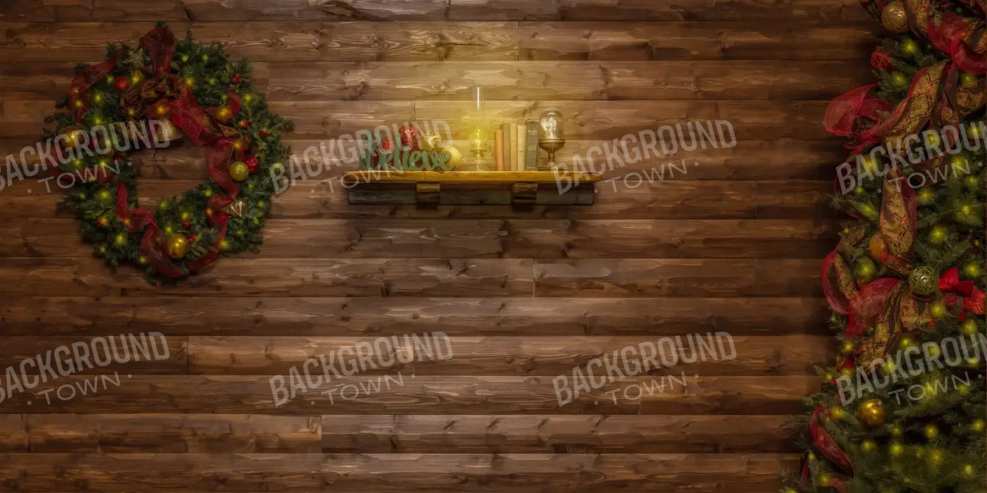 Magic of Santa Believe Wall Tree / No Presents 16’x8’ UltraCloth (192 x 96 inch) Backdrop