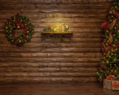 Magic of Santa Believe Wall Wide 10’x8’ Fleece (120 x 96 inch) Backdrop