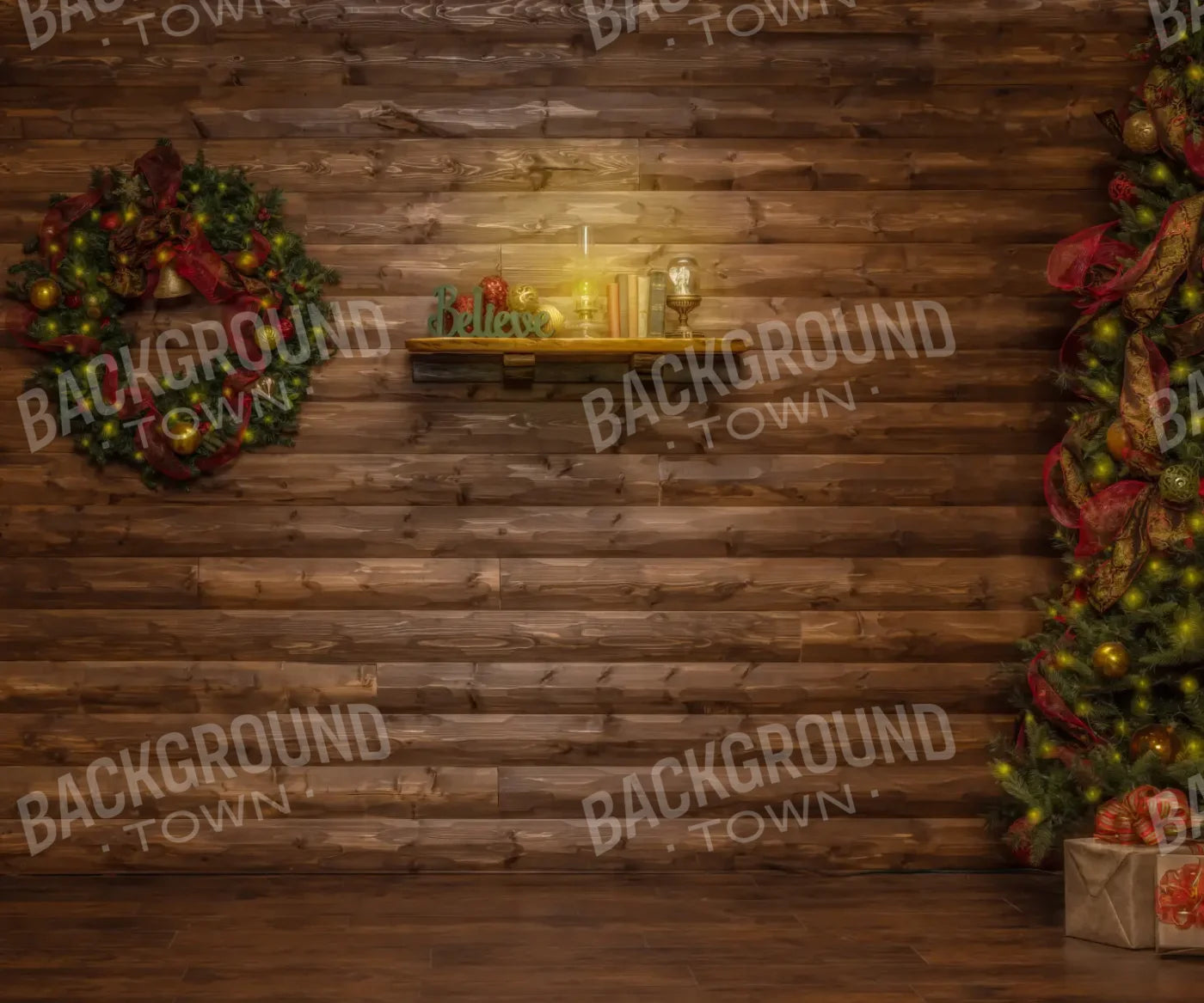 Magic of Santa Believe Wall Wide 12’x10’ UltraCloth (144 x 120 inch) Backdrop