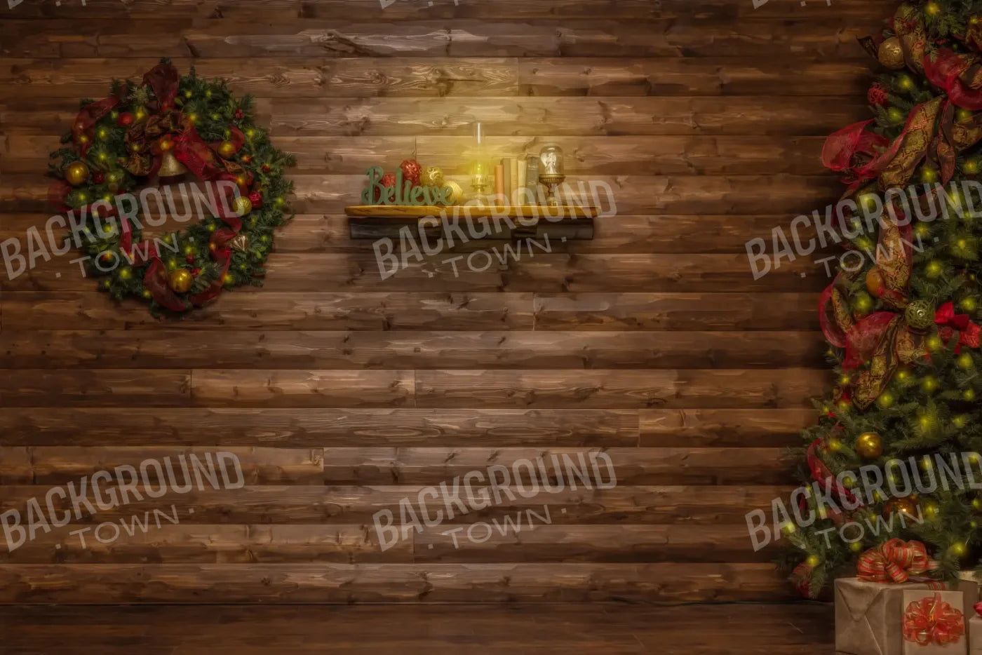 Magic of Santa Believe Wall Wide 12’x8’ UltraCloth (144 x 96 inch) Backdrop