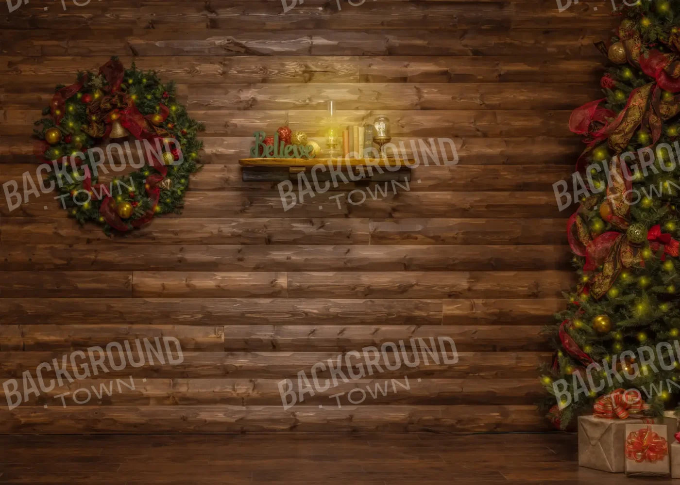 Magic of Santa Believe Wall Wide 7’x5’ UltraCloth (84 x 60 inch) Backdrop