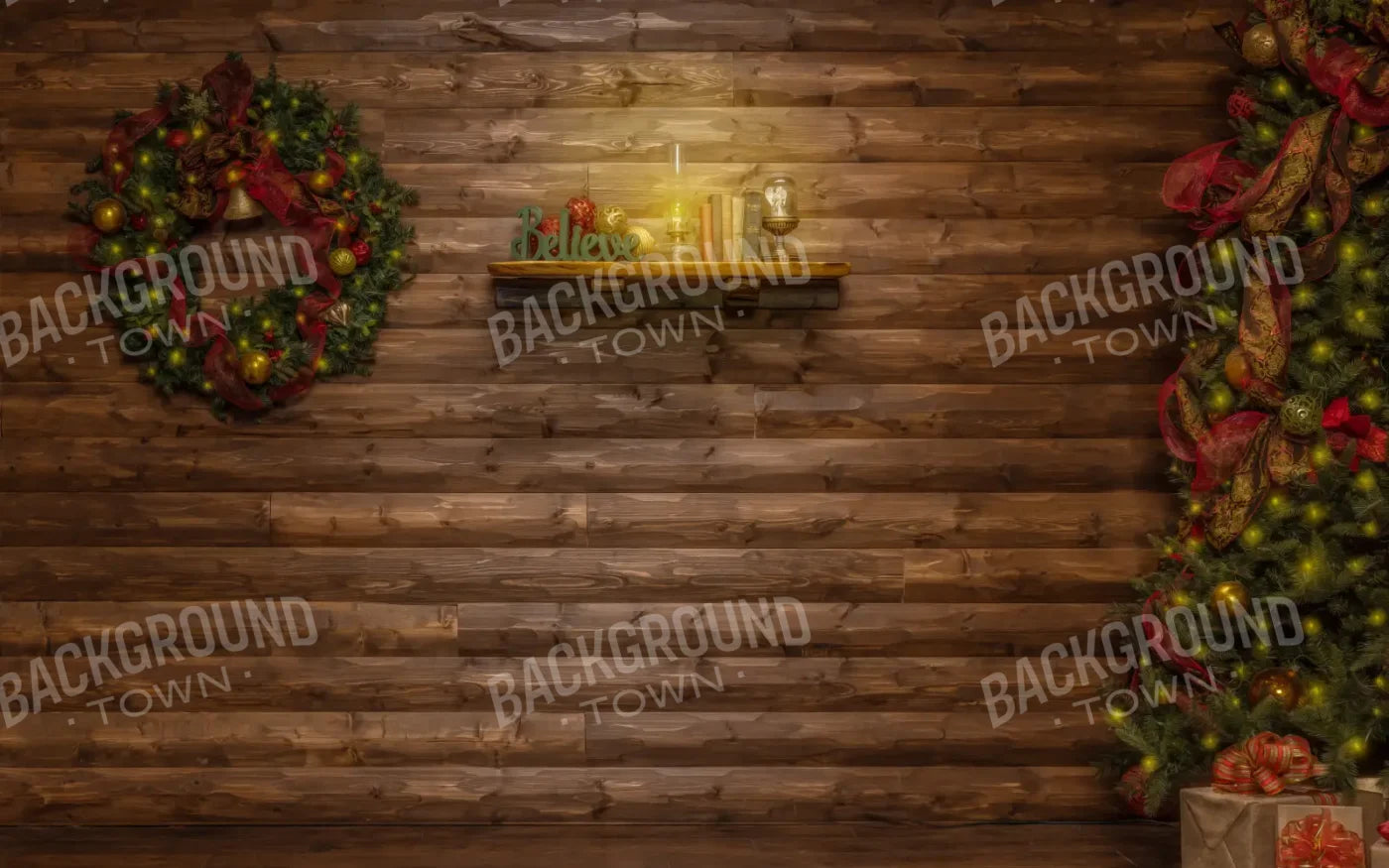 Magic of Santa Believe Wall Wide 8’x5’ UltraCloth (96 x 60 inch) Backdrop