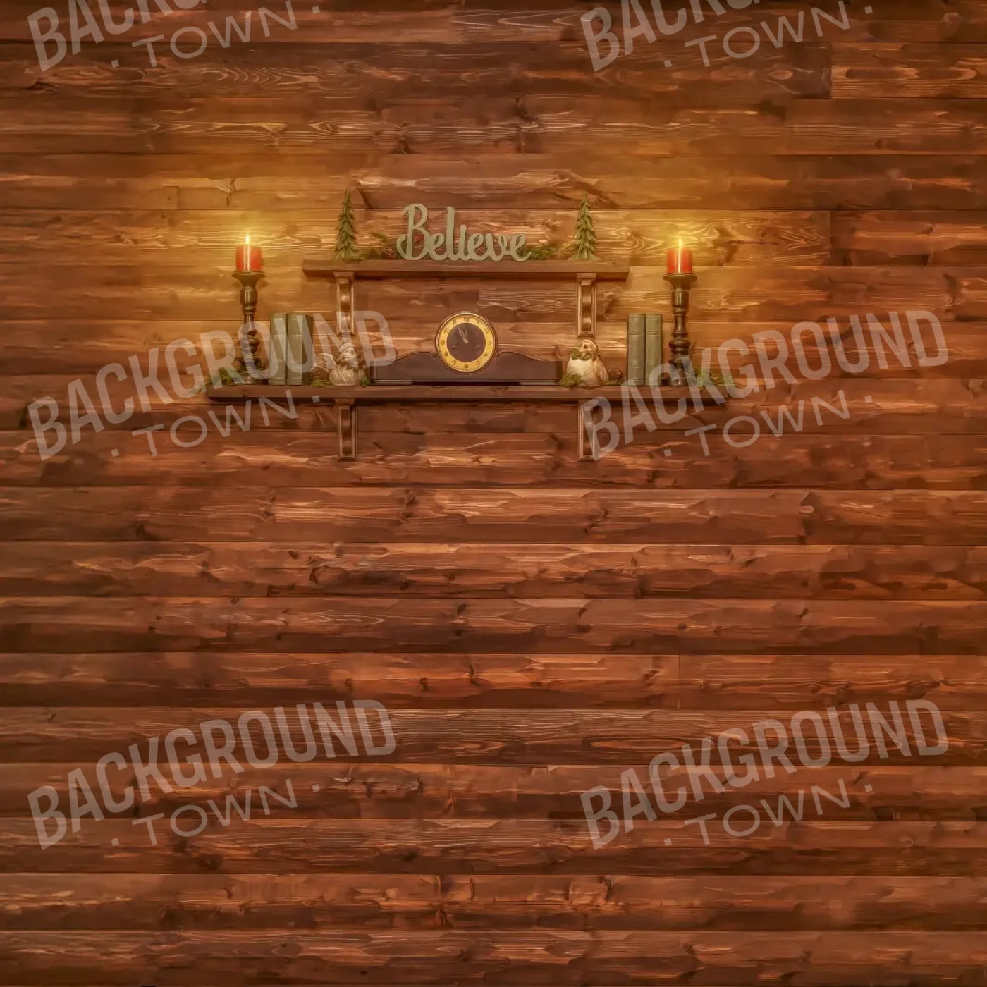 Magic of Santa Believe Wall Wide 8’x8’ Fleece (96 x 96 inch) Backdrop