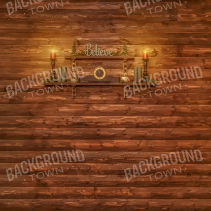 Magic of Santa Believe Wall Wide 8’x8’ Fleece (96 x 96 inch) Backdrop