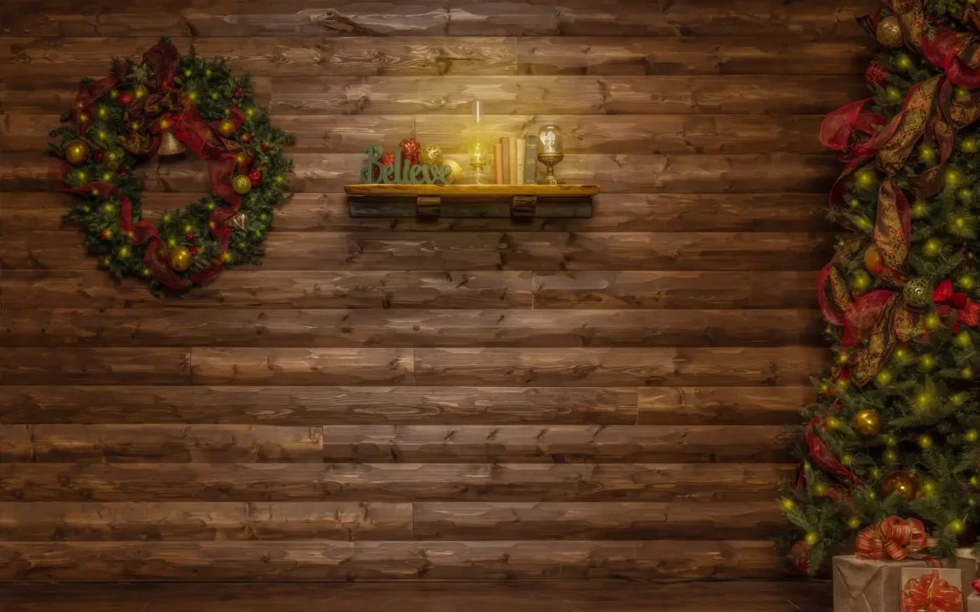 Magic of Santa Believe Wall Wide Backdrop