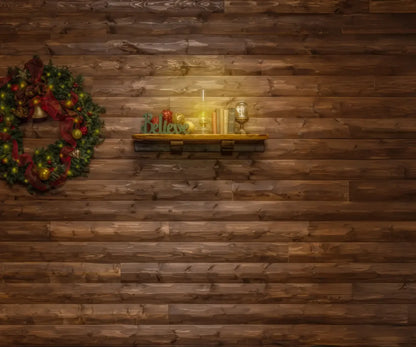 Magic of Santa Believe Wall Wreath 12’x10’ UltraCloth (144 x 120 inch) Backdrop
