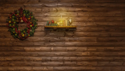 Magic of Santa Believe Wall Wreath 14’x8’ UltraCloth (168 x 96 inch) Backdrop