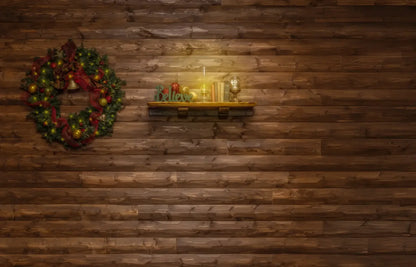 Magic of Santa Believe Wall Wreath 14’x9’ UltraCloth (168 x 108 inch) Backdrop