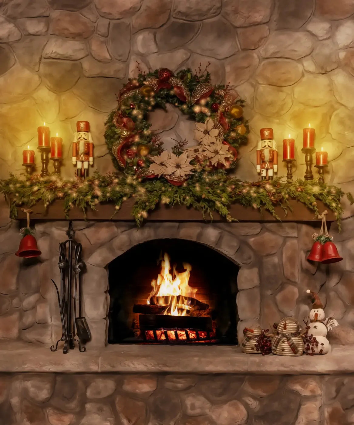 Magic of Santa Coble Fire Place 10’x12’ UltraCloth (120 x 144 inch) Backdrop