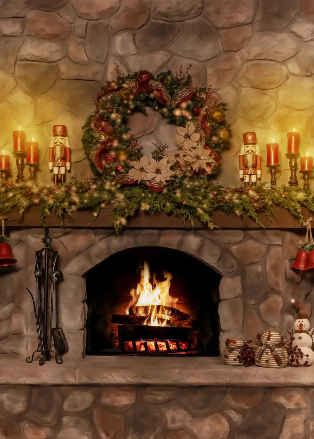 Magic of Santa Coble Fire Place 5’x7’ UltraCloth (60 x 84 inch) Backdrop