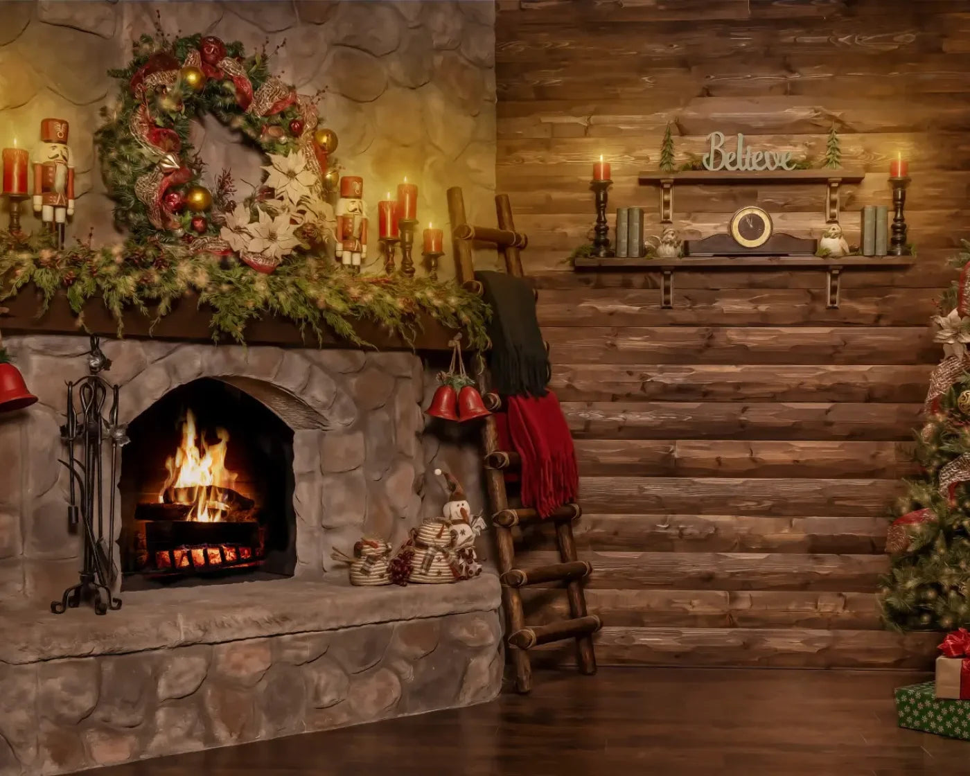 Magic of Santa Coble Full 10’x8’ Fleece (120 x 96 inch) Backdrop