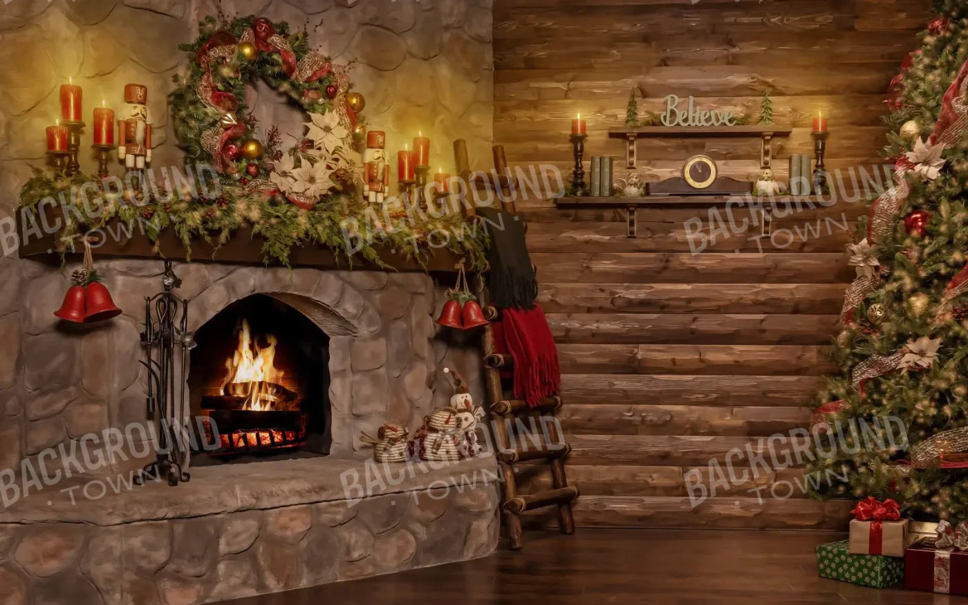Magic of Santa Coble Full 8’x5’ UltraCloth (96 x 60 inch) Backdrop