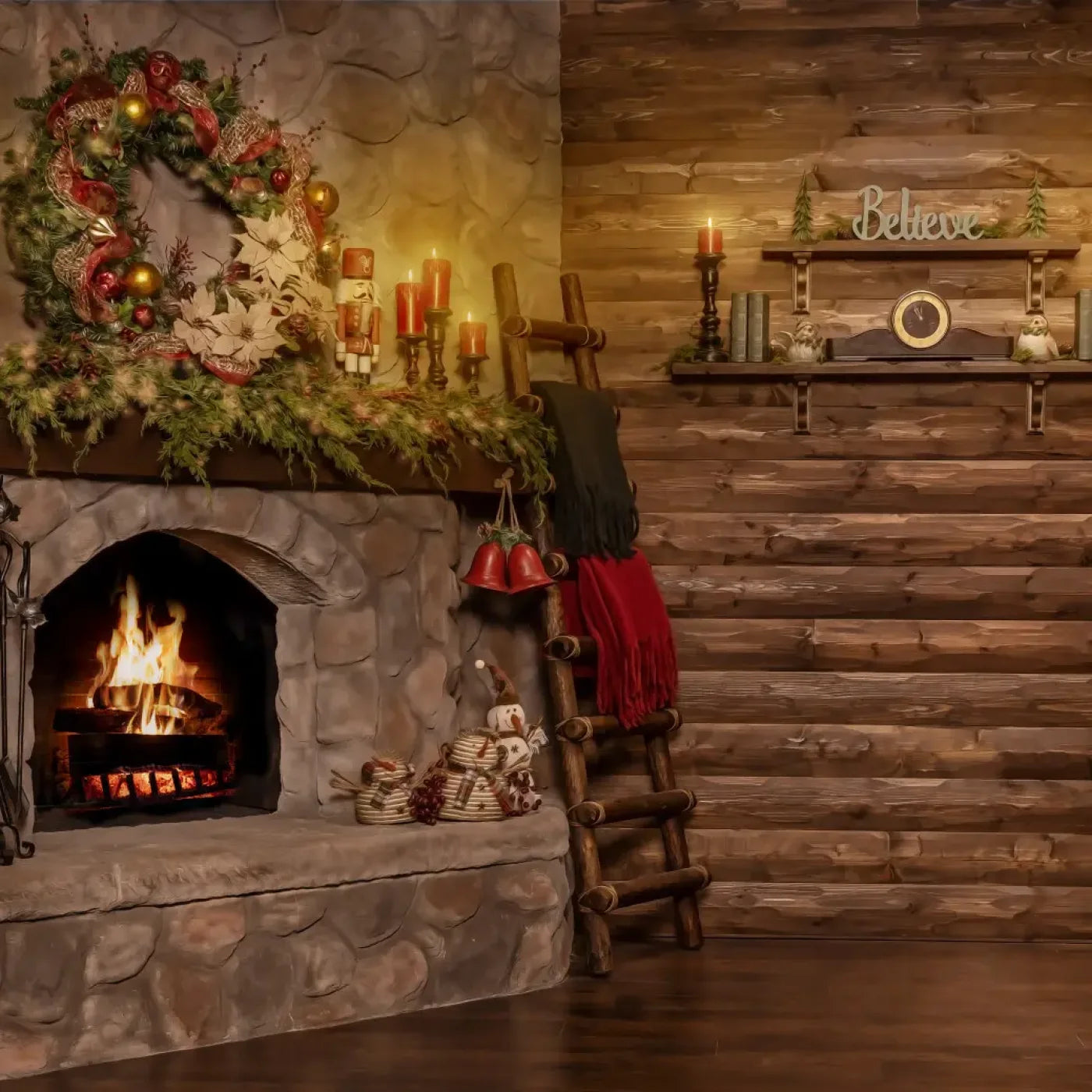 Magic of Santa Coble Full 8’x8’ Fleece (96 x 96 inch) Backdrop