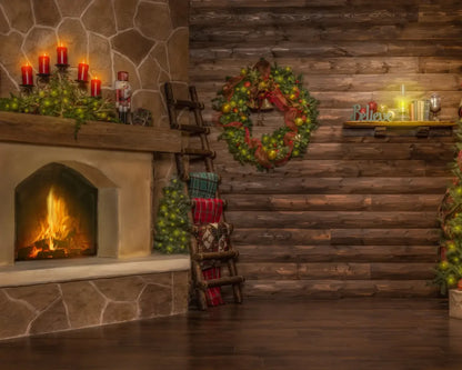 Magic of Santa Flagstone Set 10’x8’ Fleece (120 x 96 inch) Backdrop