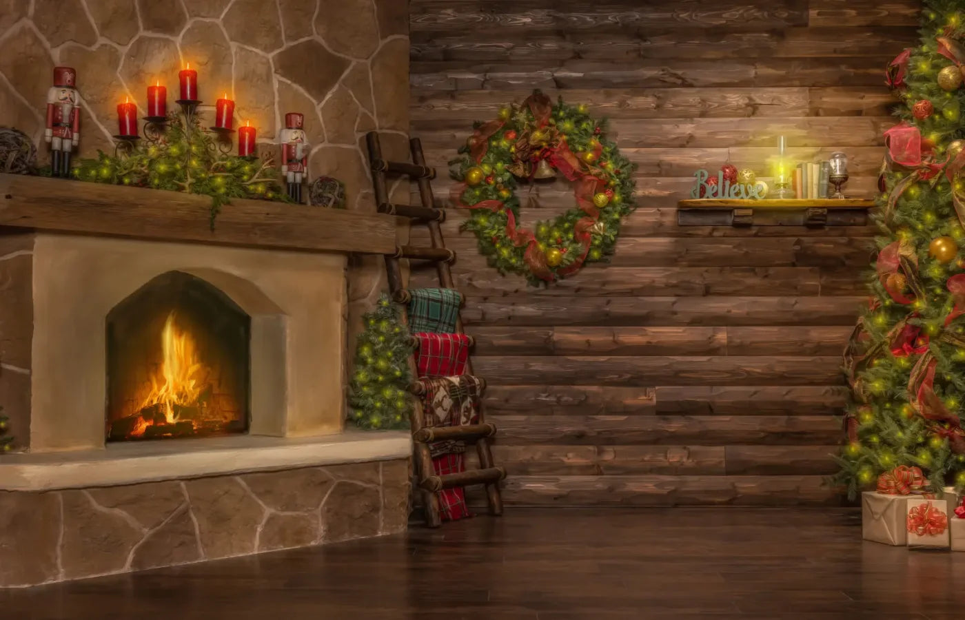 Magic of Santa Flagstone Set 14’x9’ UltraCloth (168 x 108 inch) Backdrop