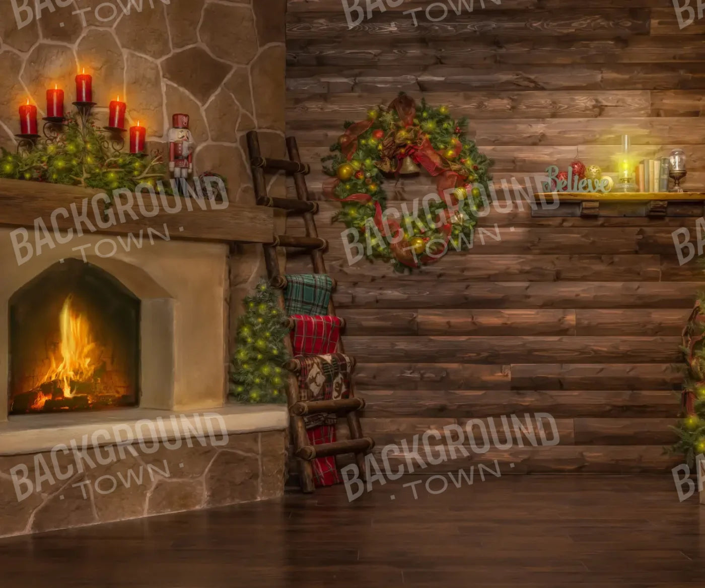 Beige Christmas Backdrop for Photography