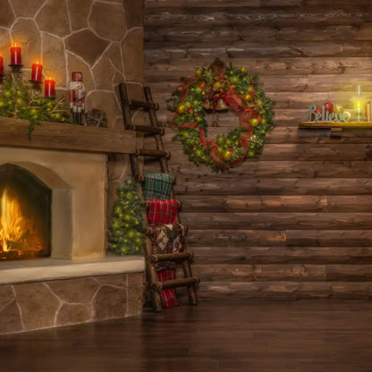 Magic of Santa Flagstone Set 8’x8’ Fleece (96 x 96 inch) Backdrop