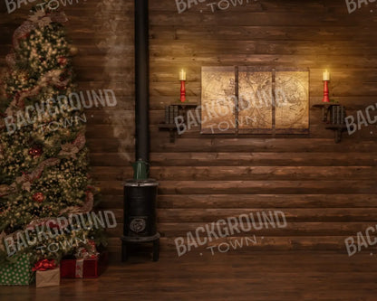Magic of Santa Study With Tree 10’x8’ Fleece (120 x 96 inch) Backdrop