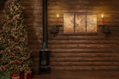 Magic of Santa Study With Tree 12’x8’ UltraCloth (144 x 96 inch) Backdrop