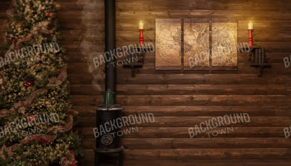 Magic of Santa Study With Tree 14’x8’ UltraCloth (168 x 96 inch) Backdrop